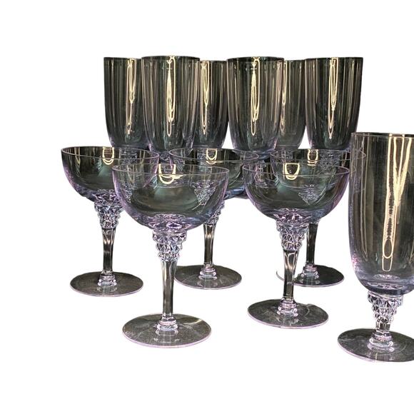 Vintage Iced Tea Stem 1962 Tiffin-Franciscan Twilight Blue OPTIC For 1 Glass - Picture 7 of 10